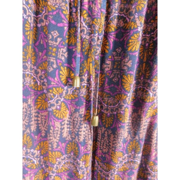 Mossimo Supply Co Pants Womens Small Purple Boho Floral Rayon Joggers Drawstring - Picture 4 of 11